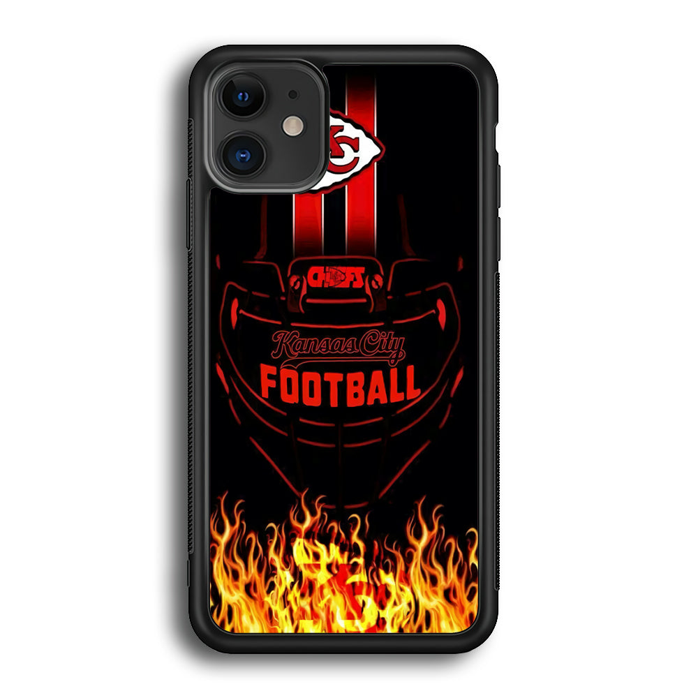NFL Kansas City Chiefs 001 iPhone 12 Case-Phone Case-Rubber Black (2D Case)-Altracase