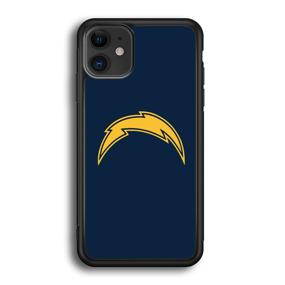 NFL Los Angeles Chargers 001 iPhone 12 Case-Phone Case-Rubber Black (2D Case)-Altracase