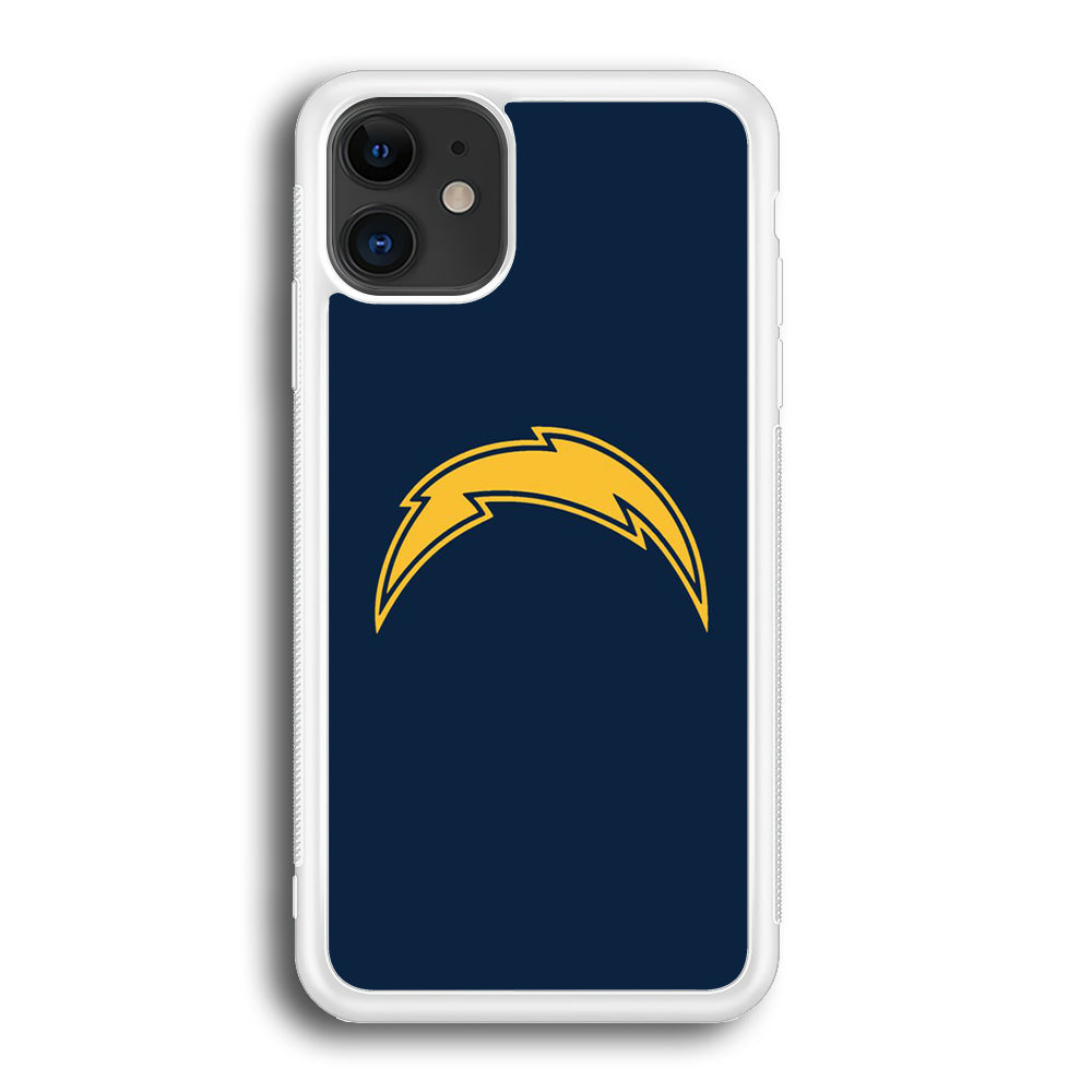 NFL Los Angeles Chargers 001 iPhone 12 Case-Phone Case-Rubber White (2D Case)-Altracase