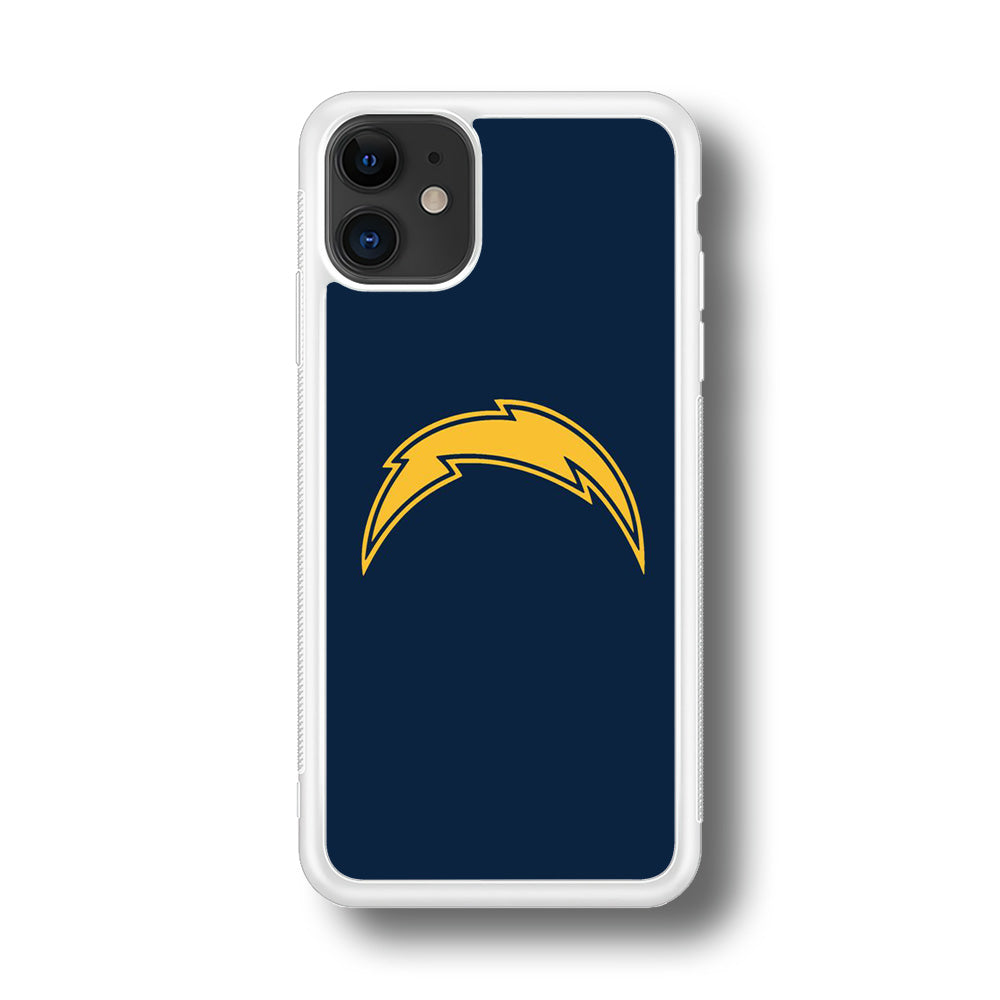 NFL Los Angeles Chargers 001 iPhone 11 Case-Phone Case-Rubber White (2D Case)-Altracase