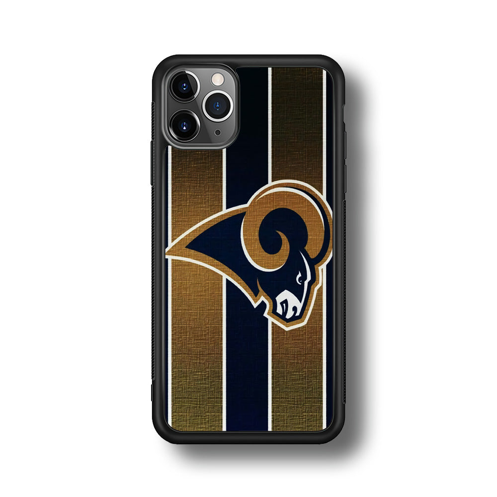 NFL Los Angeles Rams 001 iPhone 11 Pro Max Case-Phone Case-Rubber Black (2D Case)-Altracase