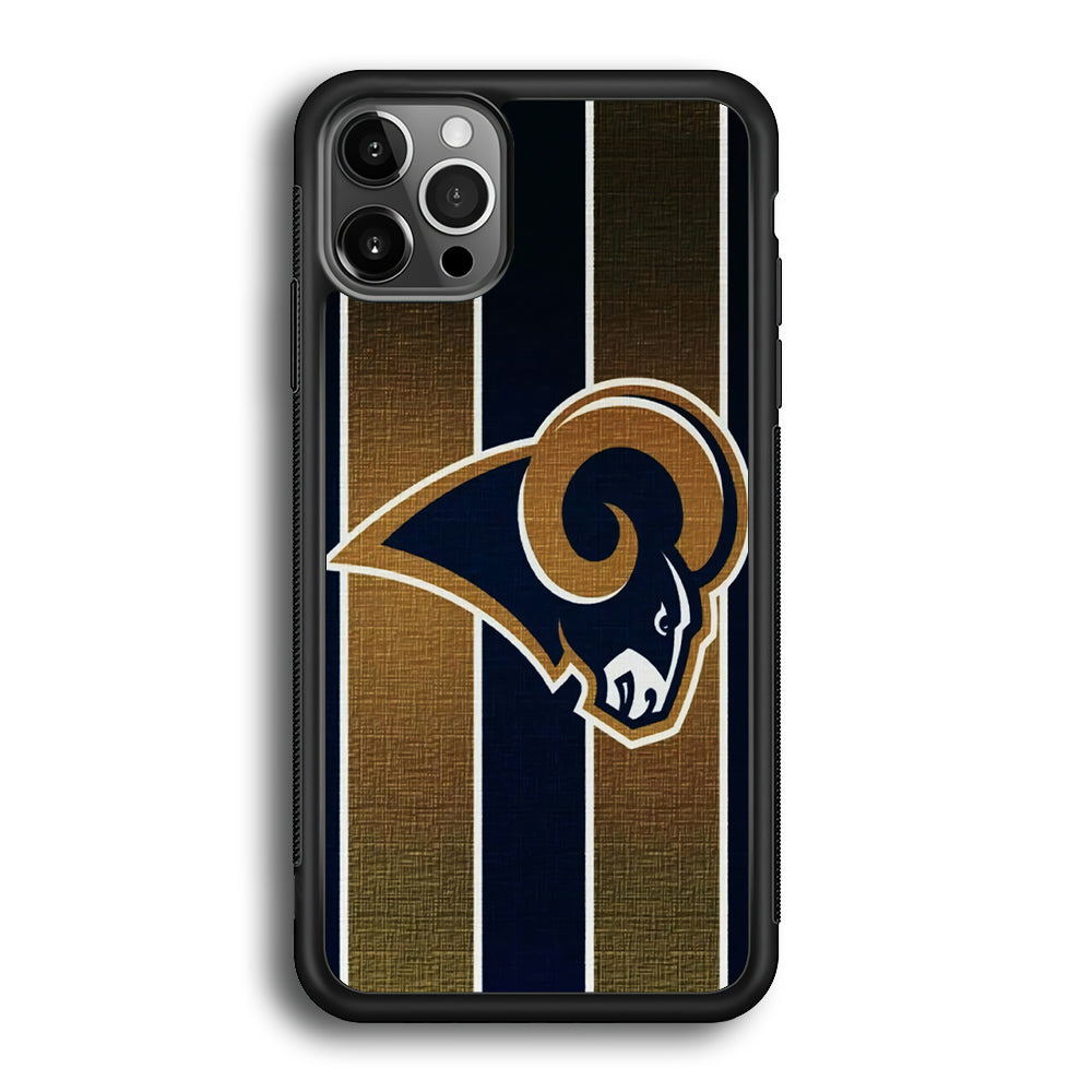 NFL Los Angeles Rams 001 iPhone 12 Pro Max Case-Phone Case-Rubber Black (2D Case)-Altracase
