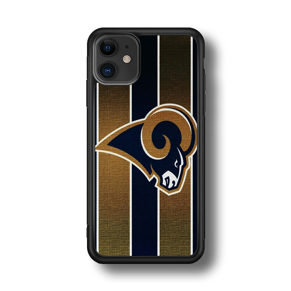 NFL Los Angeles Rams 001 iPhone 11 Case-Phone Case-Rubber Black (2D Case)-Altracase