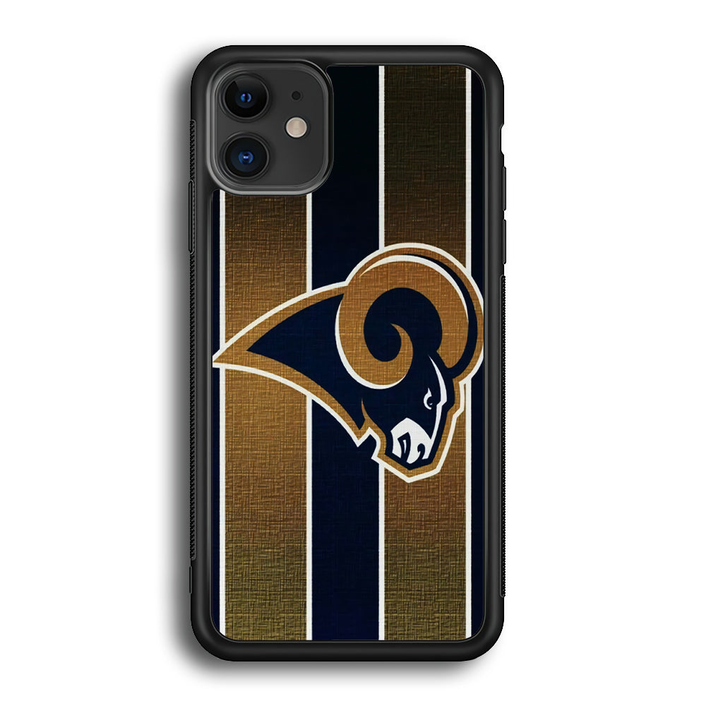NFL Los Angeles Rams 001 iPhone 12 Case-Phone Case-Rubber Black (2D Case)-Altracase