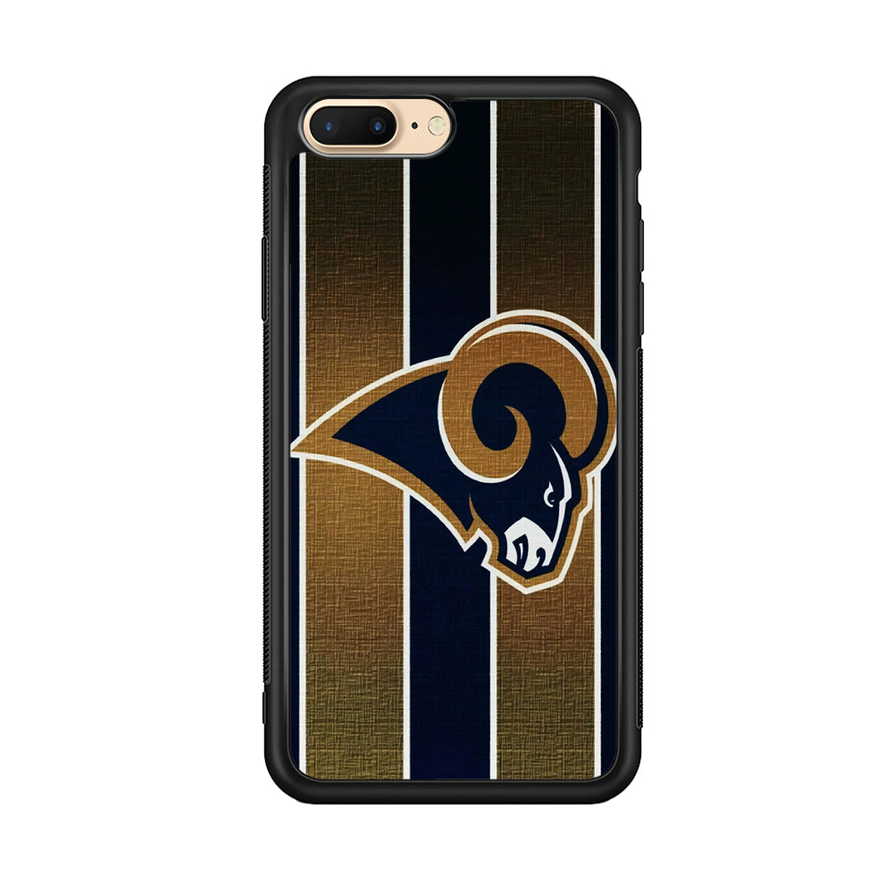 NFL Los Angeles Rams 001 iPhone 8 Plus Case-Phone Case-Rubber Black (2D Case)-Altracase