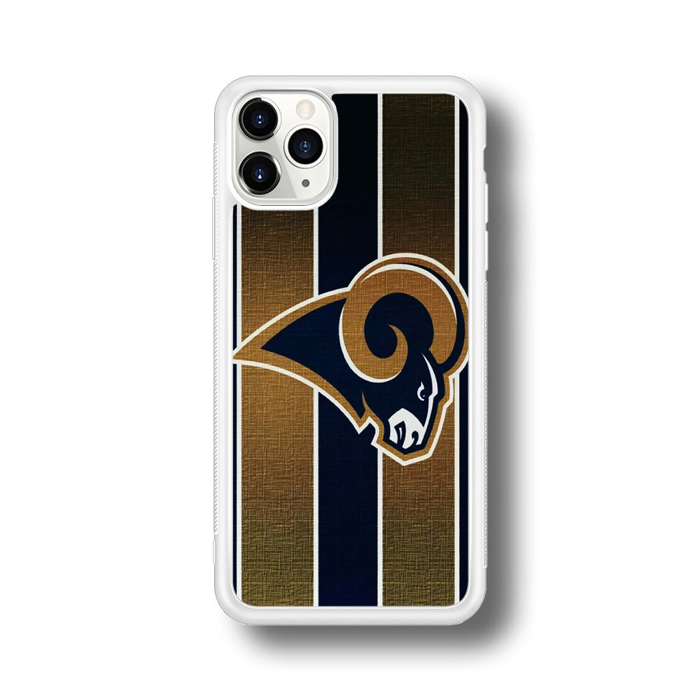 NFL Los Angeles Rams 001 iPhone 11 Pro Max Case-Phone Case-Rubber White (2D Case)-Altracase