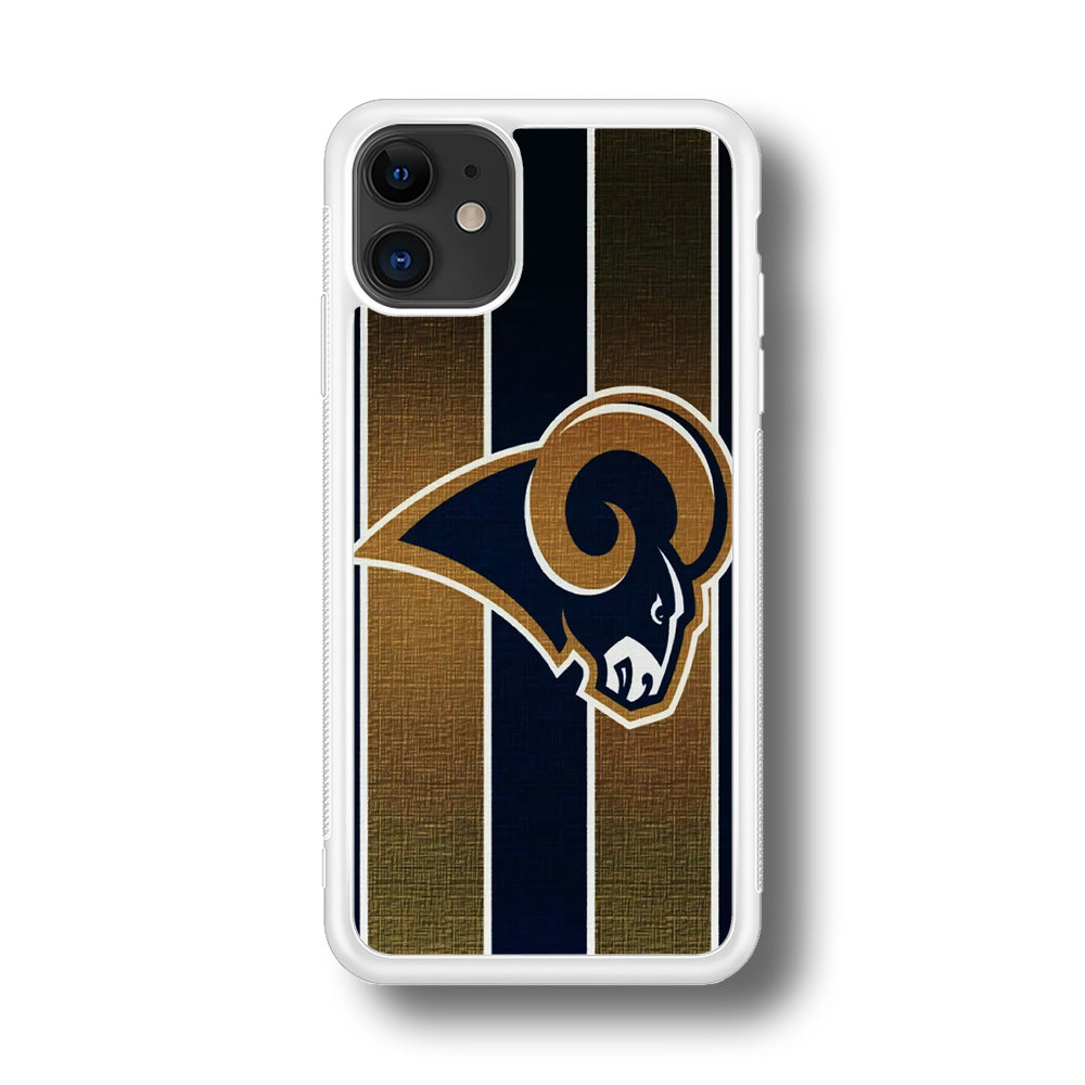 NFL Los Angeles Rams 001 iPhone 11 Case-Phone Case-Rubber White (2D Case)-Altracase