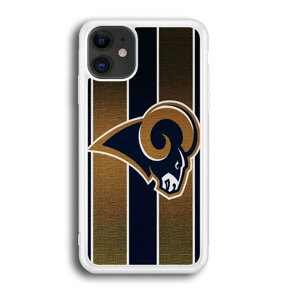 NFL Los Angeles Rams 001 iPhone 12 Case-Phone Case-Rubber White (2D Case)-Altracase