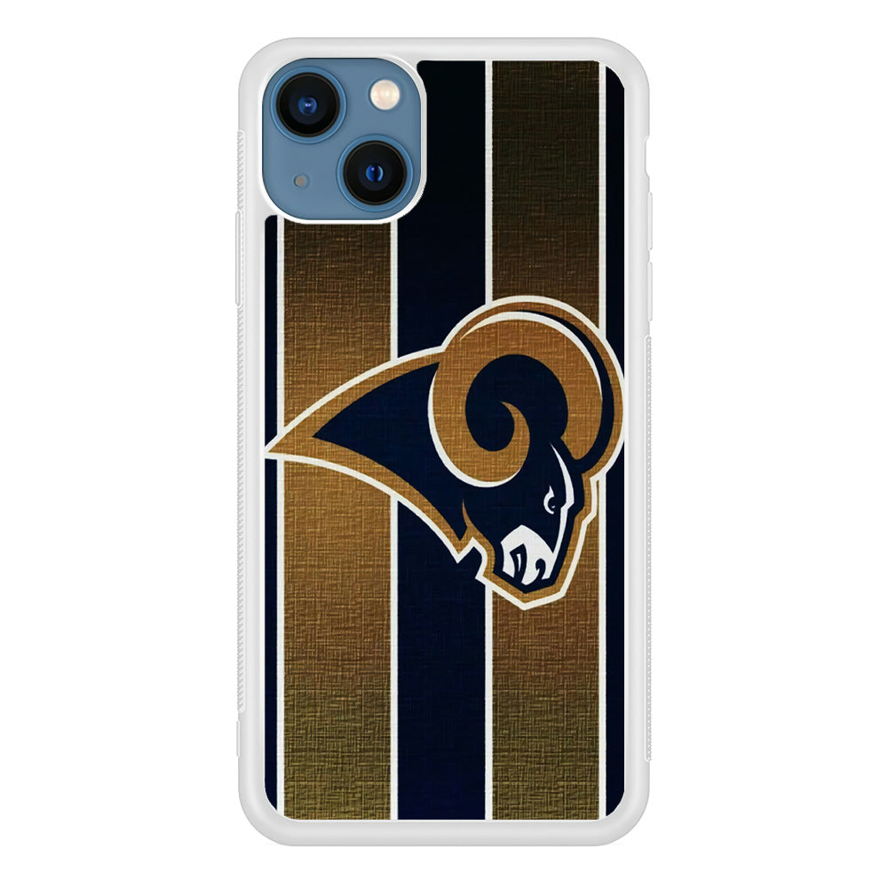 NFL Los Angeles Rams 001 iPhone 13 Mini Case-Phone Case-Rubber White (2D Case)-Altracase