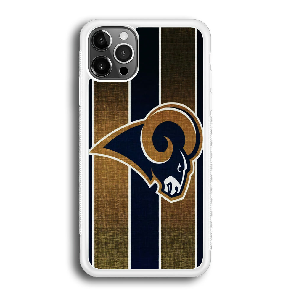 NFL Los Angeles Rams 001 iPhone 12 Pro Max Case-Phone Case-Rubber White (2D Case)-Altracase