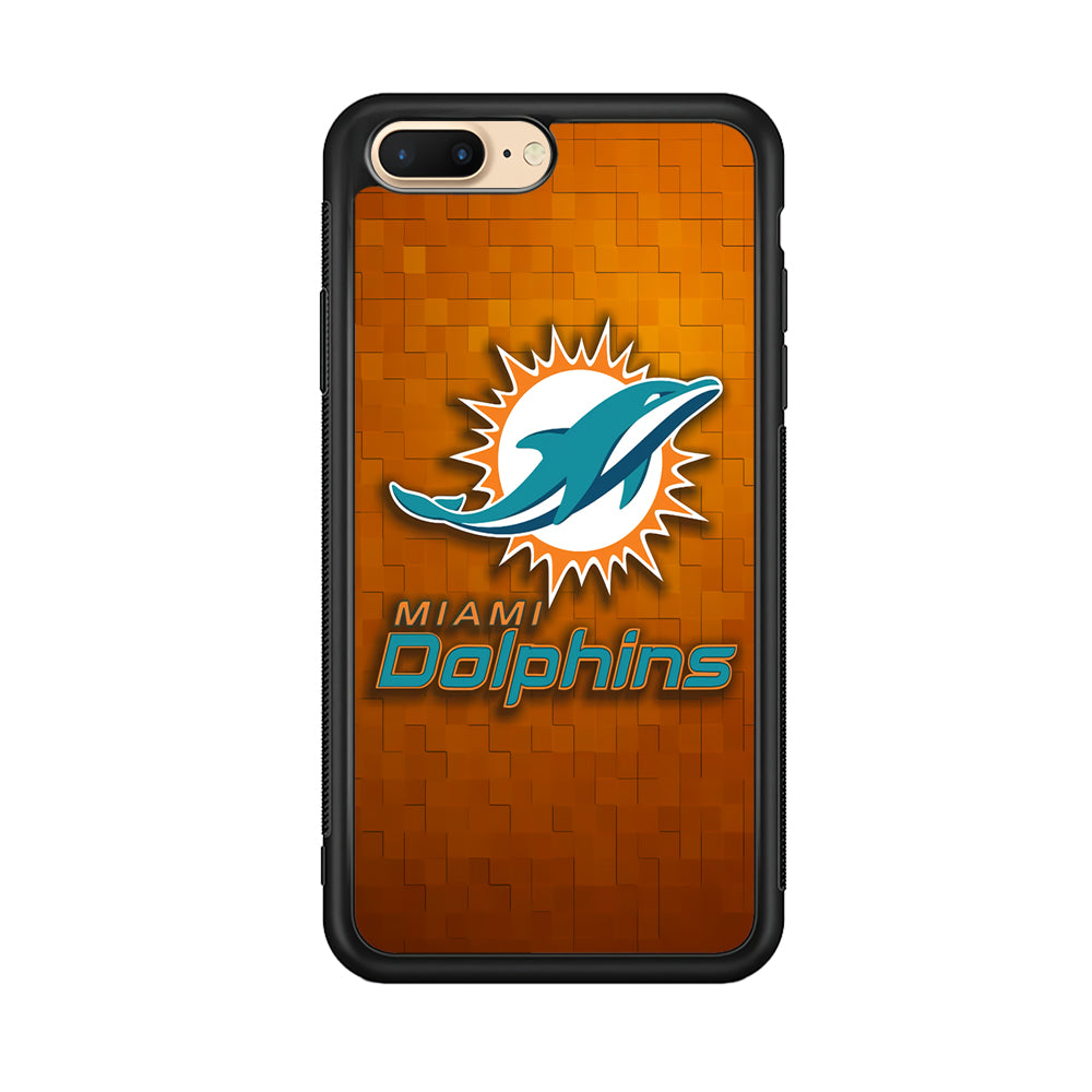 NFL Miami Dolphins 001 iPhone 8 Plus Case-Phone Case-Rubber Black (2D Case)-Altracase