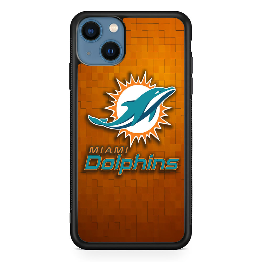 NFL Miami Dolphins 001 iPhone 13 Mini Case-Phone Case-Rubber Black (2D Case)-Altracase