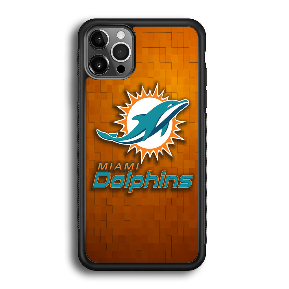 NFL Miami Dolphins 001 iPhone 12 Pro Max Case-Phone Case-Rubber Black (2D Case)-Altracase