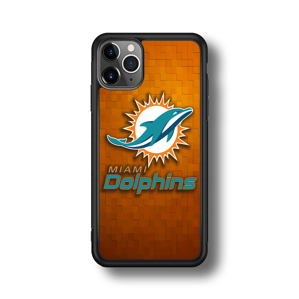 NFL Miami Dolphins 001 iPhone 11 Pro Max Case-Phone Case-Rubber Black (2D Case)-Altracase