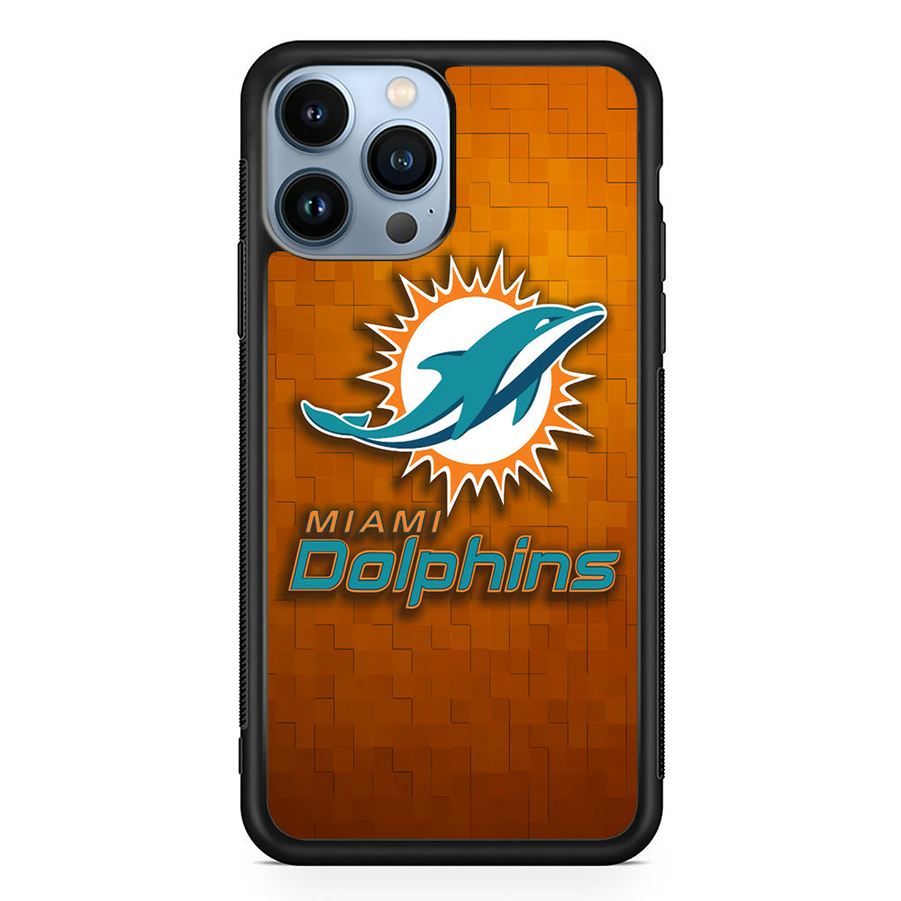 NFL Miami Dolphins 001 iPhone 13 Pro Case-Phone Case-Rubber Black (2D Case)-Altracase