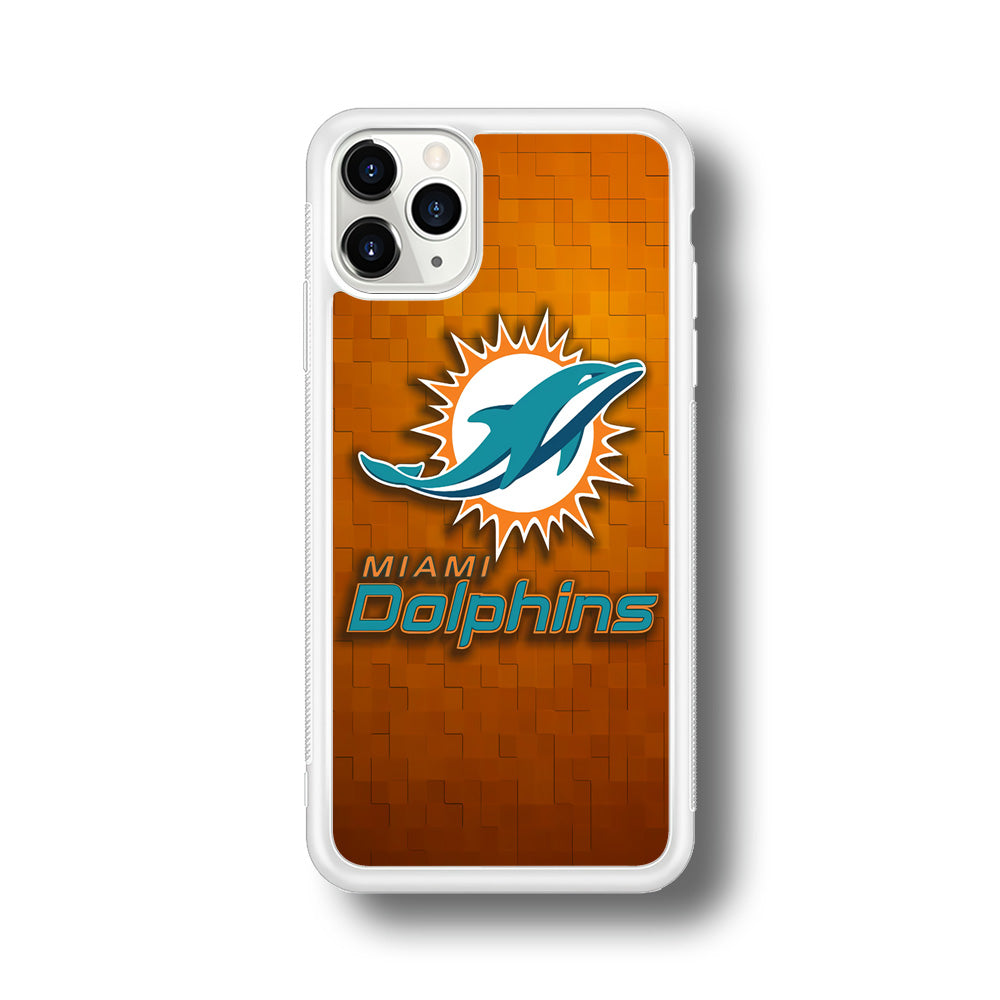 NFL Miami Dolphins 001 iPhone 11 Pro Max Case-Phone Case-Rubber White (2D Case)-Altracase