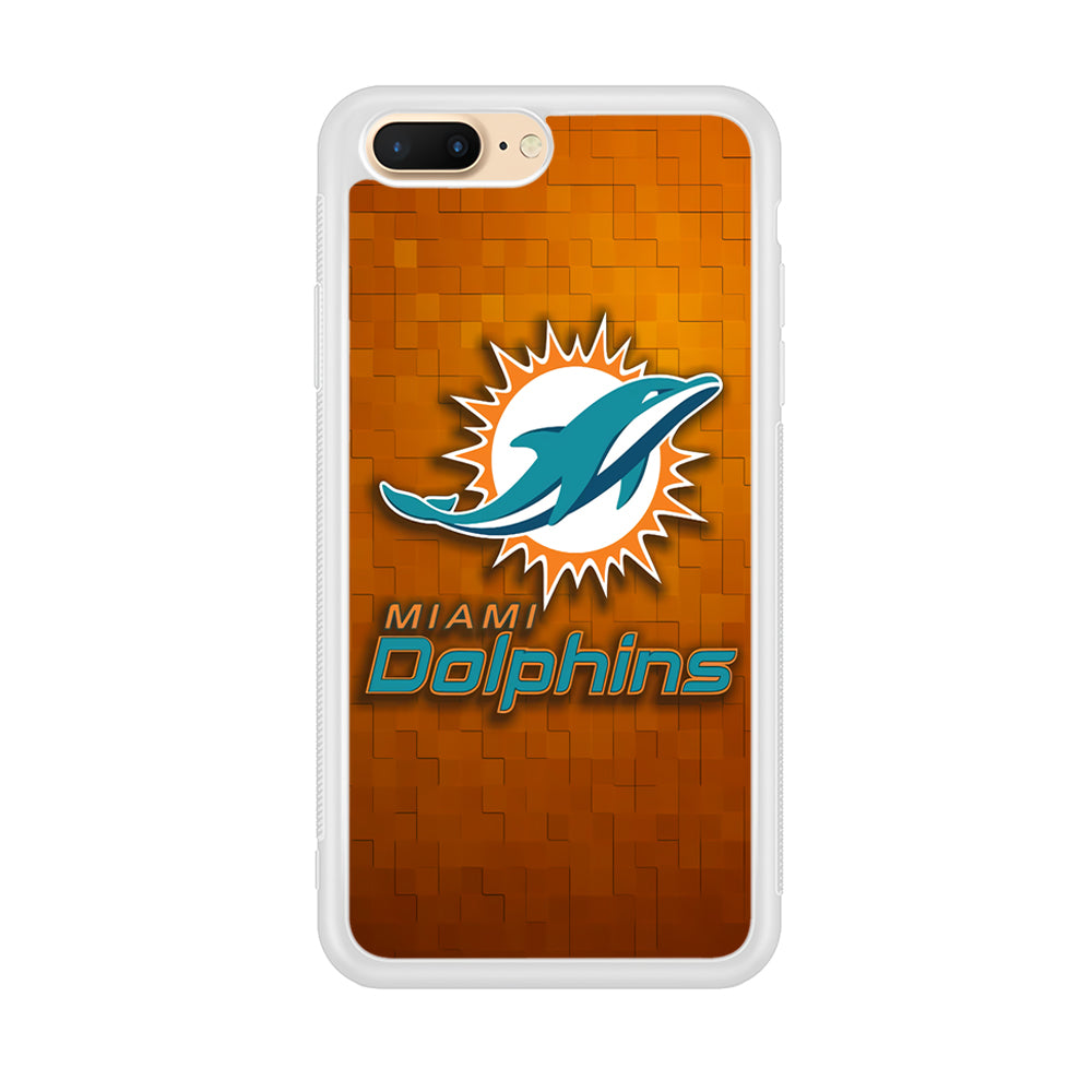 NFL Miami Dolphins 001 iPhone 8 Plus Case-Phone Case-Rubber White (2D Case)-Altracase
