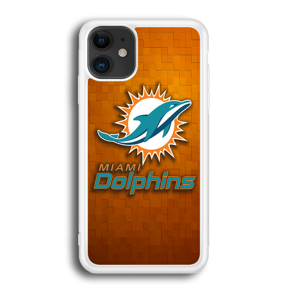 NFL Miami Dolphins 001 iPhone 12 Mini Case-Phone Case-Rubber White (2D Case)-Altracase