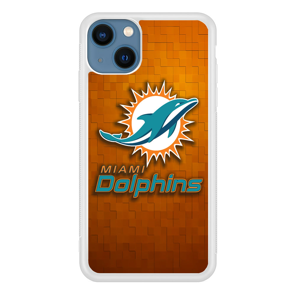 NFL Miami Dolphins 001 iPhone 13 Mini Case-Phone Case-Rubber White (2D Case)-Altracase
