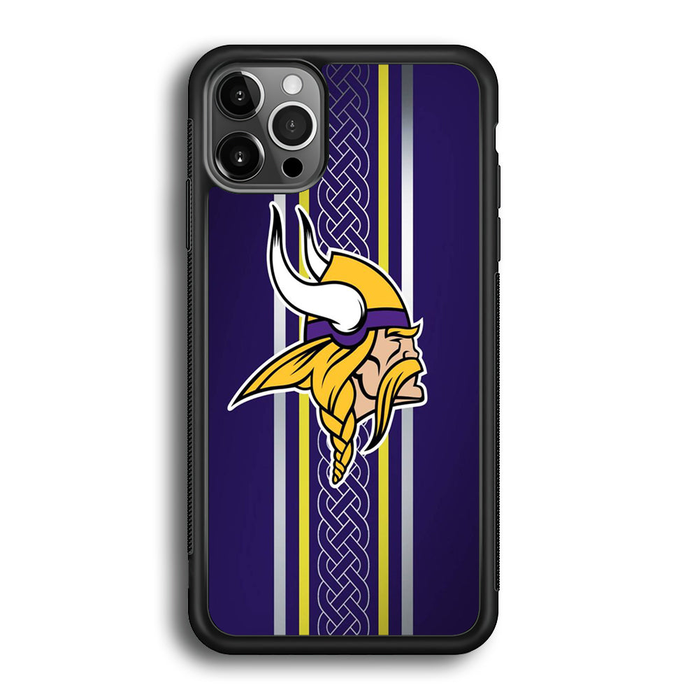 NFL Minnesota Vikings 001 iPhone 12 Pro Max Case-Phone Case-Rubber Black (2D Case)-Altracase