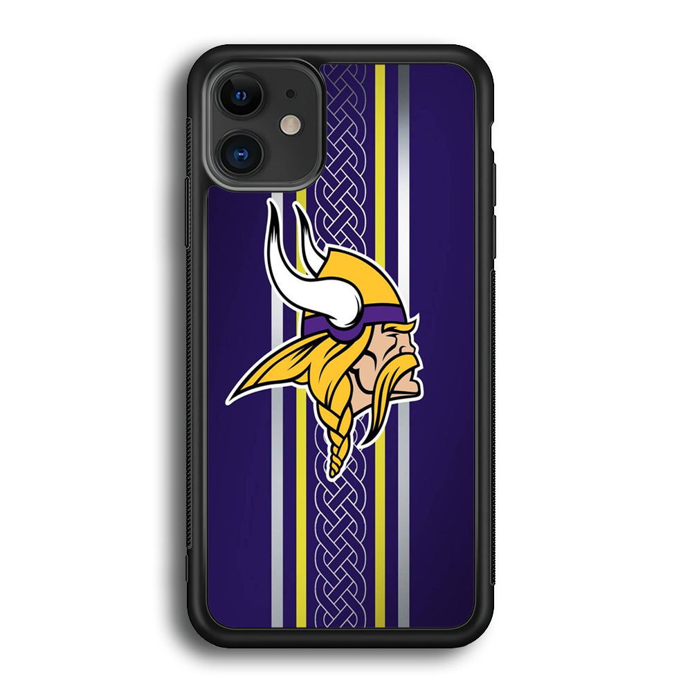 NFL Minnesota Vikings 001 iPhone 12 Case-Phone Case-Rubber Black (2D Case)-Altracase