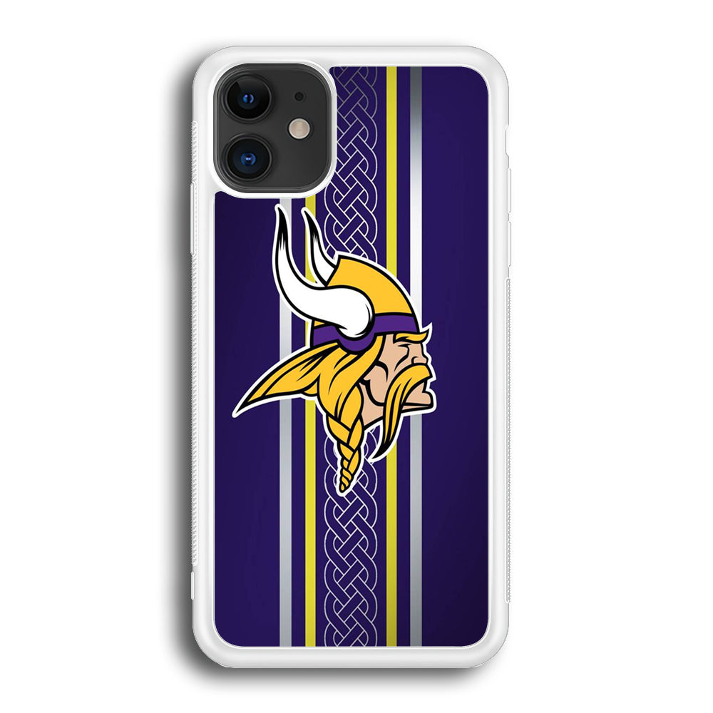 NFL Minnesota Vikings 001 iPhone 12 Case-Phone Case-Rubber White (2D Case)-Altracase