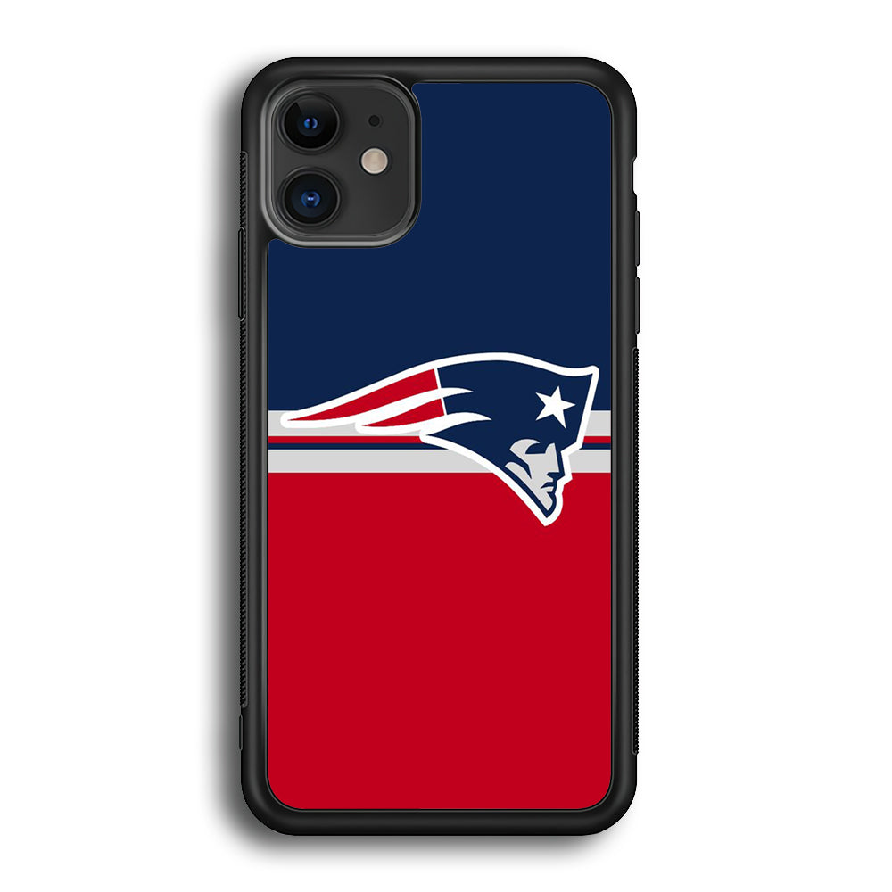 NFL New England Patriots 001 iPhone 12 Case-Phone Case-Rubber Black (2D Case)-Altracase