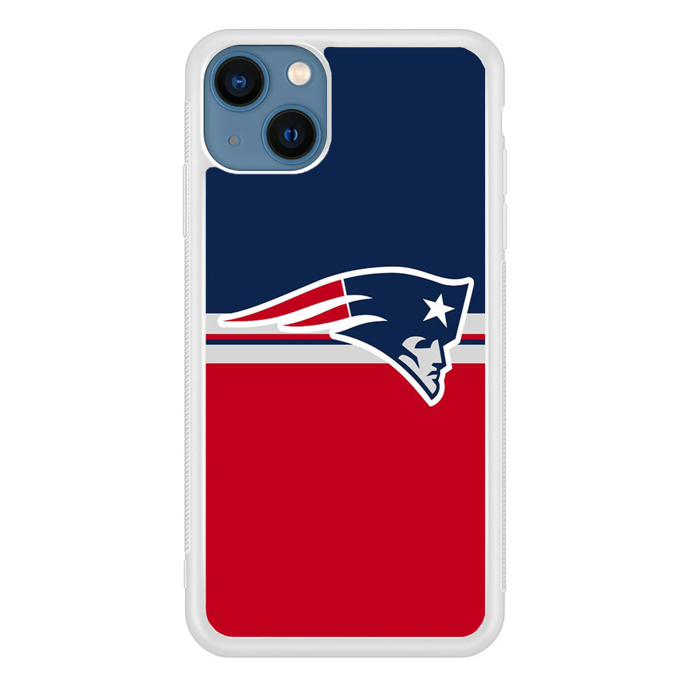 NFL New England Patriots 001 iPhone 13 Mini Case-Phone Case-Rubber White (2D Case)-Altracase