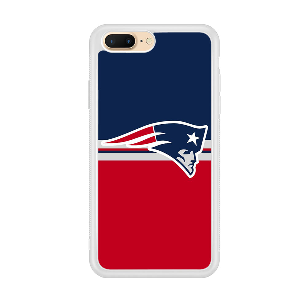 NFL New England Patriots 001 iPhone 8 Plus Case-Phone Case-Rubber White (2D Case)-Altracase