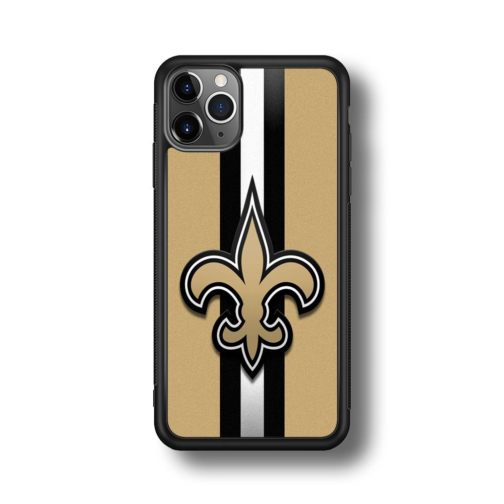 NFL New Orleans Saints 001 iPhone 11 Pro Max Case-Phone Case-Rubber Black (2D Case)-Altracase