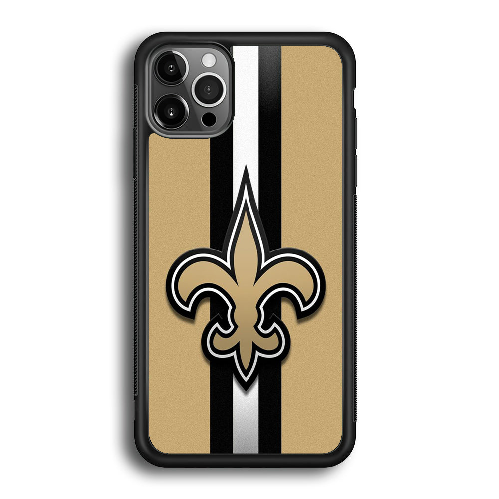 NFL New Orleans Saints 001 iPhone 12 Pro Max Case-Phone Case-Rubber Black (2D Case)-Altracase