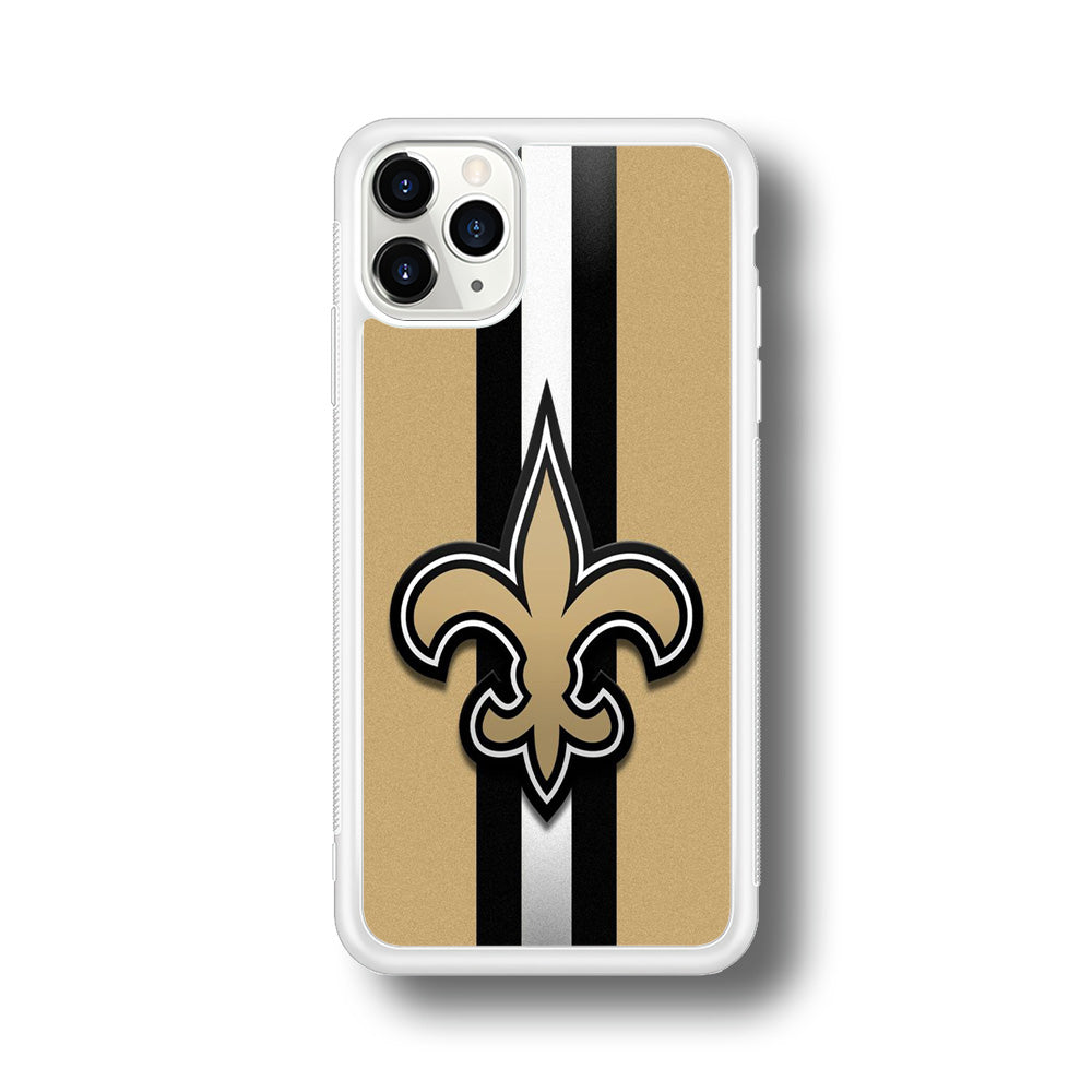 NFL New Orleans Saints 001 iPhone 11 Pro Max Case-Phone Case-Rubber White (2D Case)-Altracase