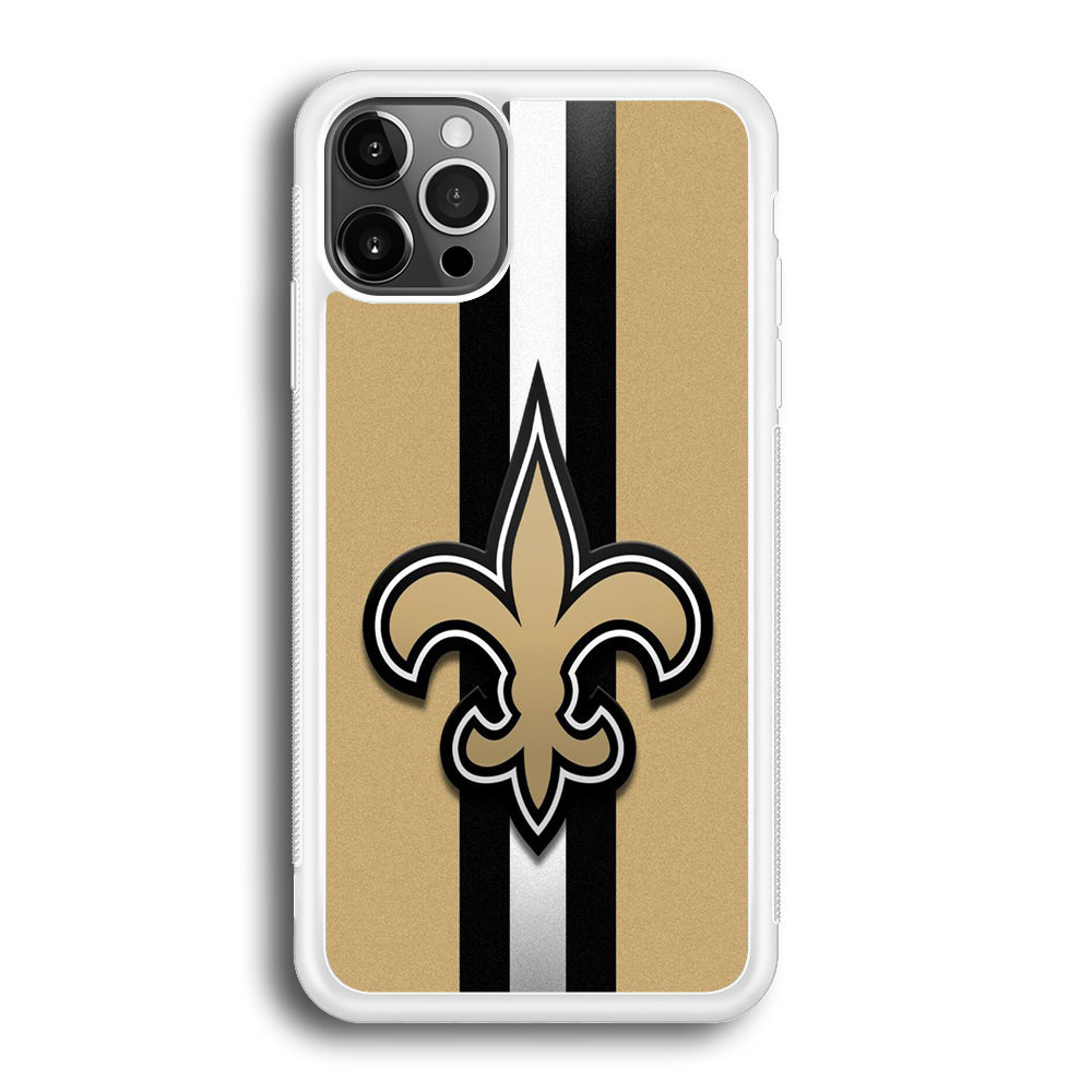 NFL New Orleans Saints 001 iPhone 12 Pro Max Case-Phone Case-Rubber White (2D Case)-Altracase