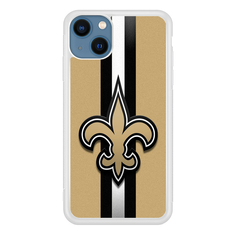 NFL New Orleans Saints 001 iPhone 13 Mini Case-Phone Case-Rubber White (2D Case)-Altracase