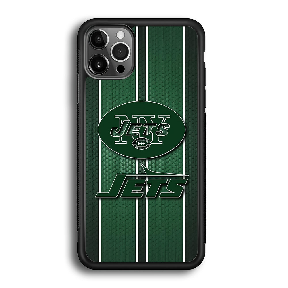 NFL New York Jets 001 iPhone 12 Pro Max Case-Phone Case-Rubber Black (2D Case)-Altracase