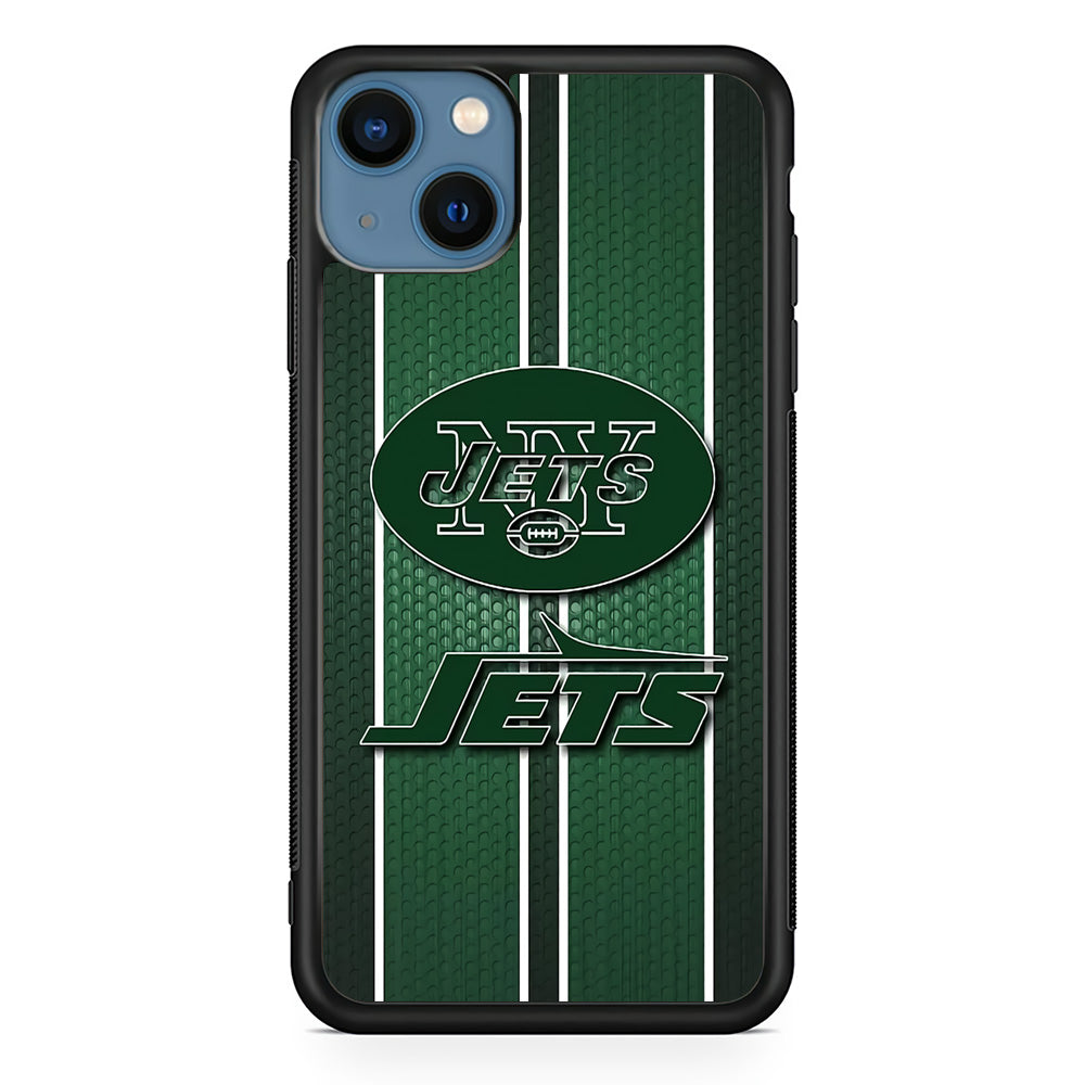 NFL New York Jets 001 iPhone 13 Mini Case-Phone Case-Rubber Black (2D Case)-Altracase