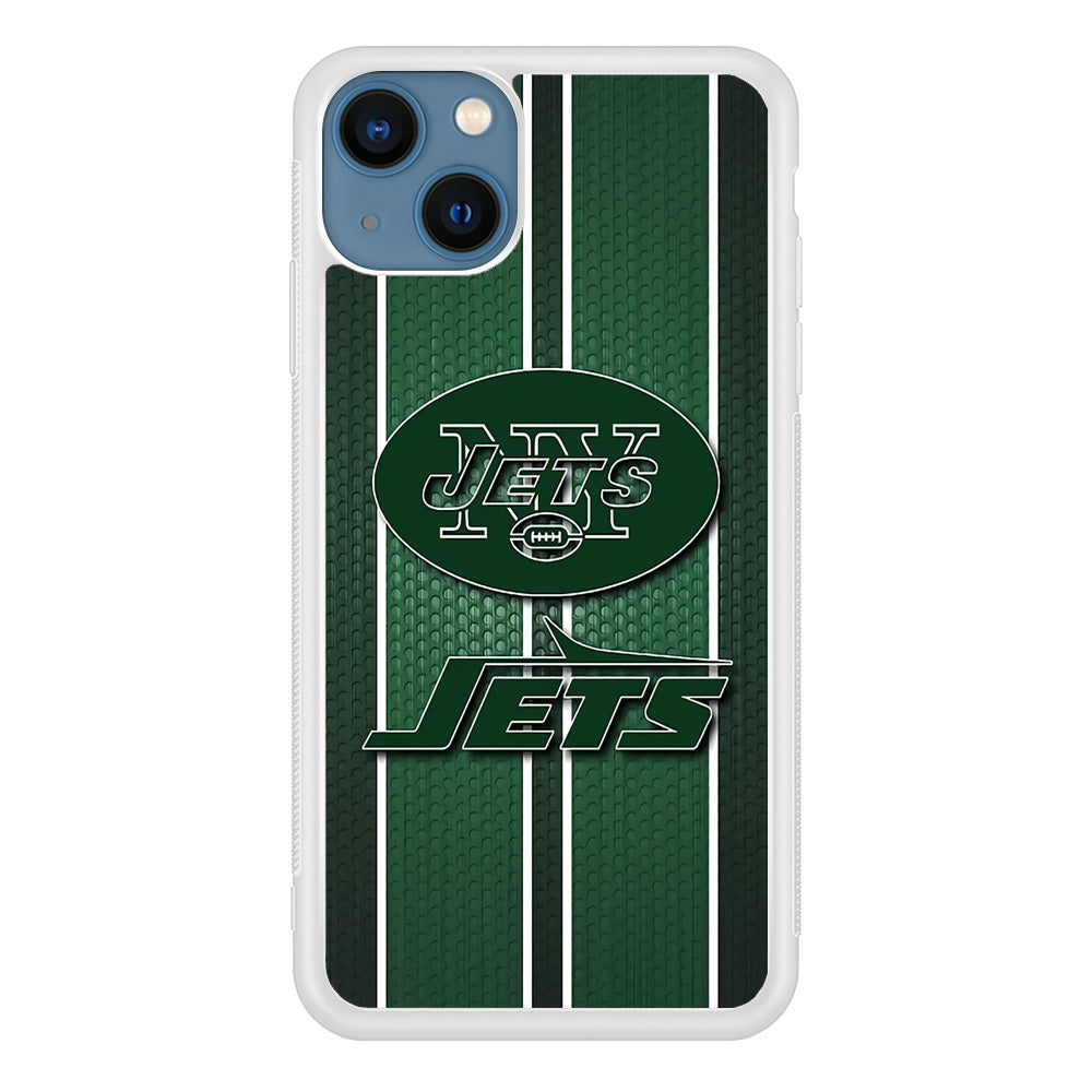 NFL New York Jets 001 iPhone 13 Mini Case-Phone Case-Rubber White (2D Case)-Altracase