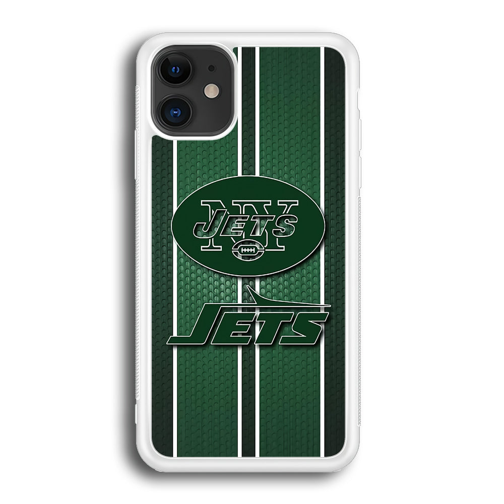 NFL New York Jets 001 iPhone 12 Case-Phone Case-Rubber White (2D Case)-Altracase