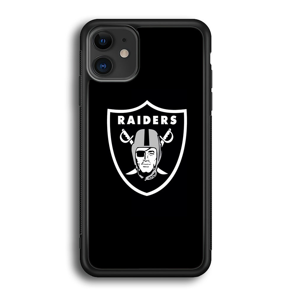 NFL Oakland Raiders 001 iPhone 12 Case-Phone Case-Rubber Black (2D Case)-Altracase