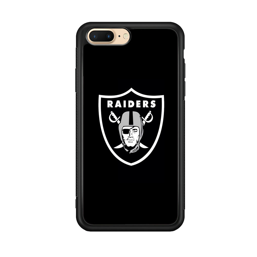 NFL Oakland Raiders 001 iPhone 8 Plus Case-Phone Case-Rubber Black (2D Case)-Altracase