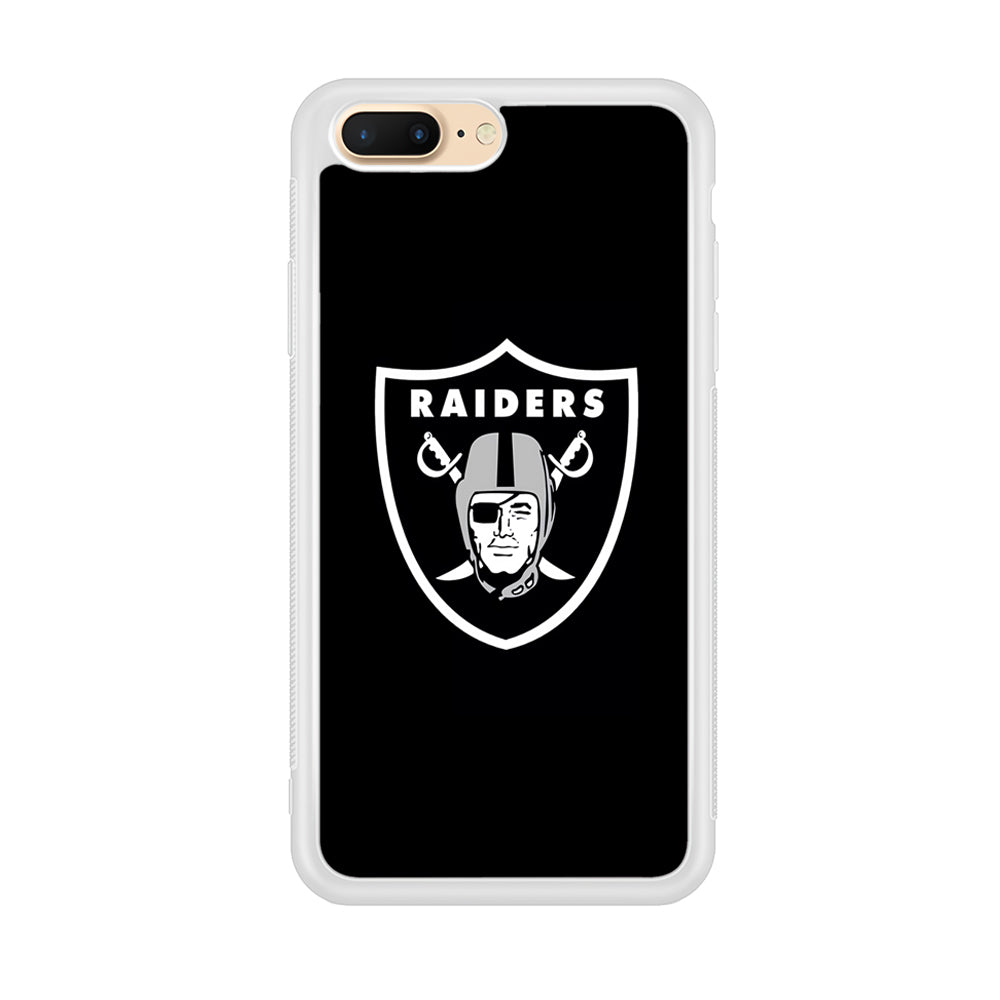 NFL Oakland Raiders 001 iPhone 8 Plus Case-Phone Case-Rubber White (2D Case)-Altracase
