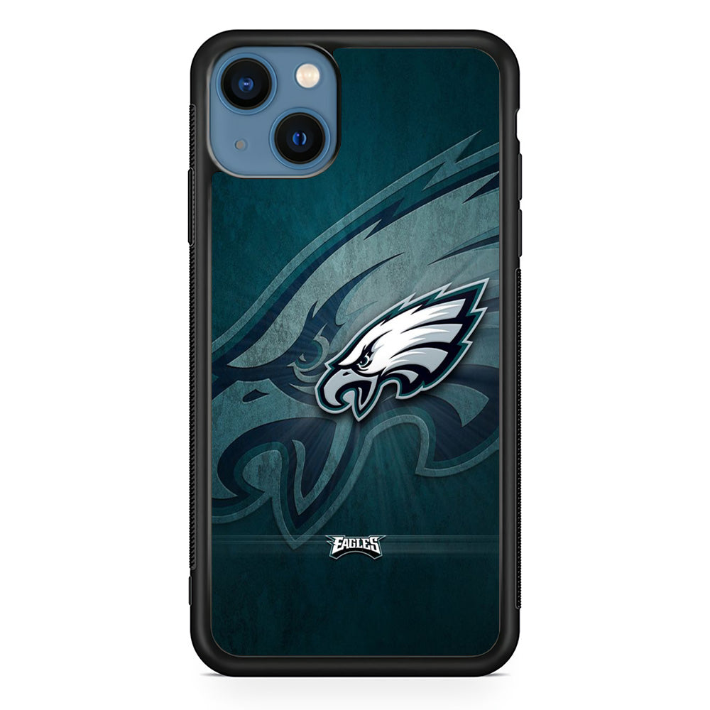 NFL Philadelphia Eagles 001 iPhone 13 Mini Case-Phone Case-Rubber Black (2D Case)-Altracase
