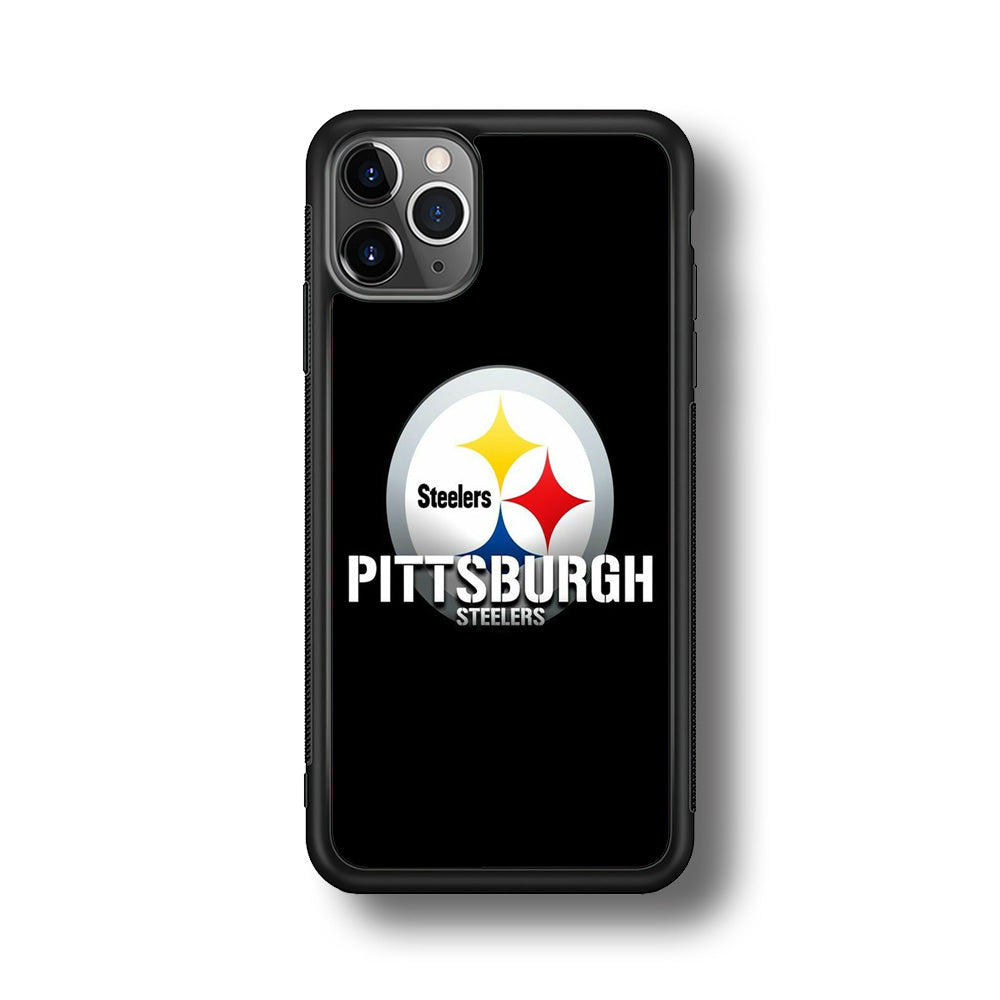 NFL Pittsburgh Steelers 001 iPhone 11 Pro Max Case-Phone Case-Rubber Black (2D Case)-Altracase