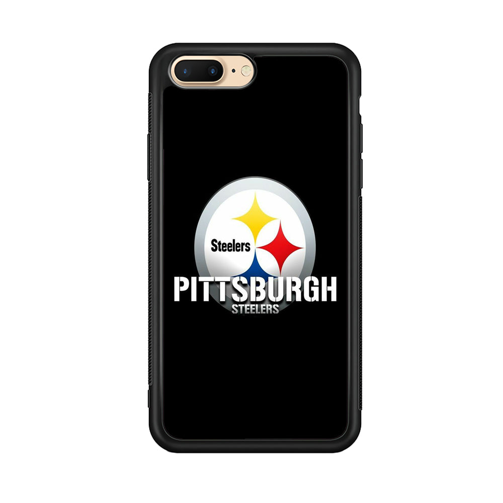 NFL Pittsburgh Steelers 001 iPhone 8 Plus Case-Phone Case-Rubber Black (2D Case)-Altracase