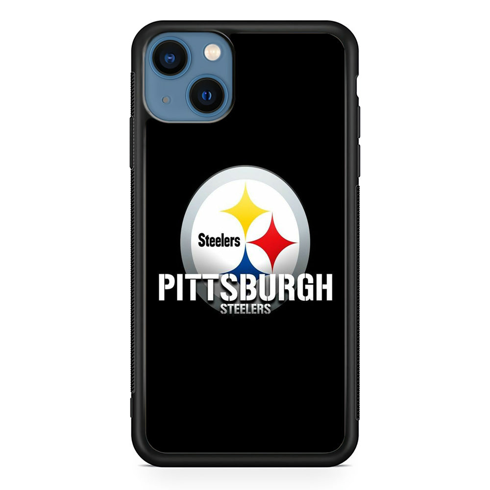 NFL Pittsburgh Steelers 001 iPhone 13 Mini Case-Phone Case-Rubber Black (2D Case)-Altracase