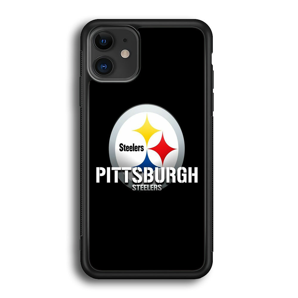 NFL Pittsburgh Steelers 001 iPhone 12 Case-Phone Case-Rubber Black (2D Case)-Altracase