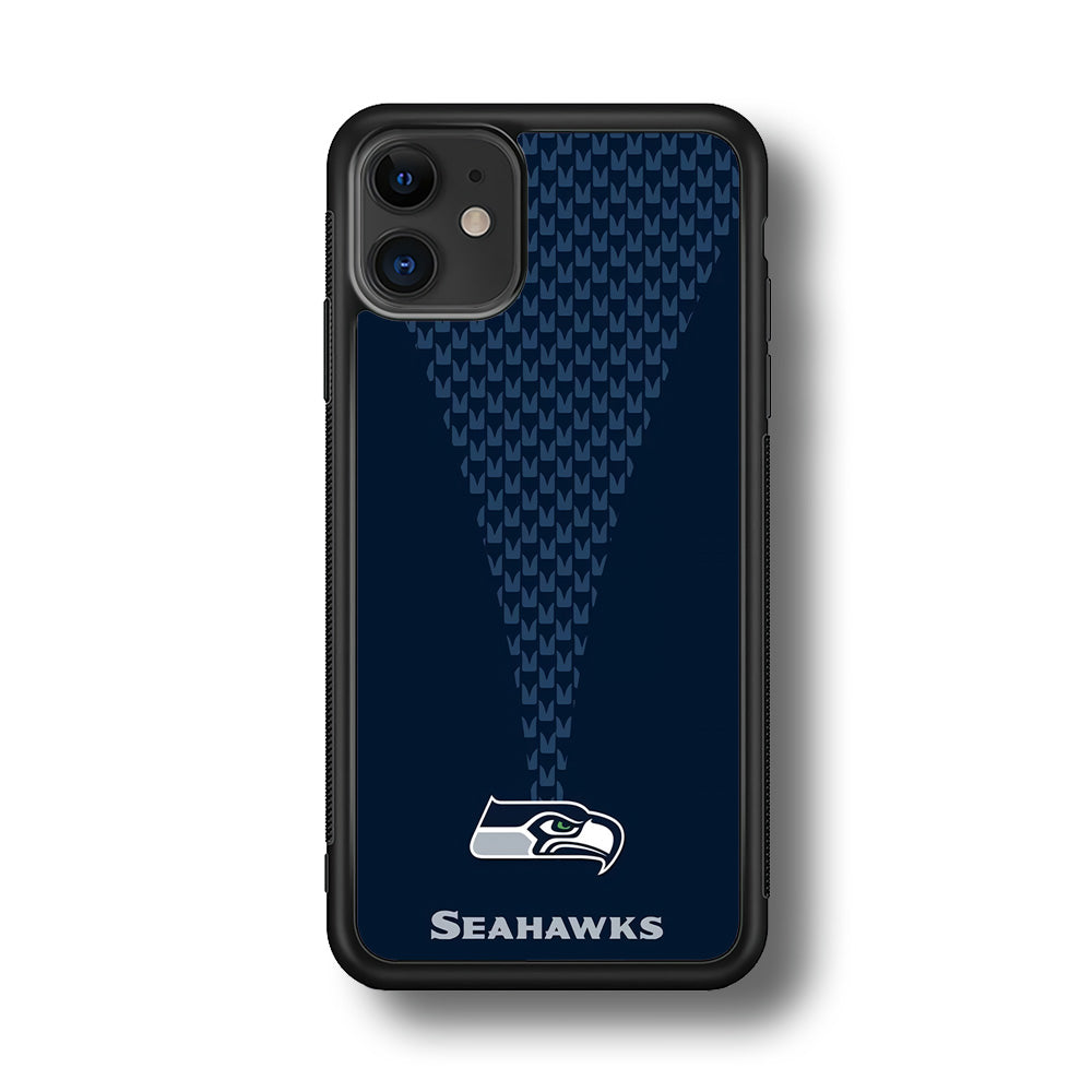 NFL Seattle Seahawks 001 iPhone 11 Case-Phone Case-Rubber Black (2D Case)-Altracase