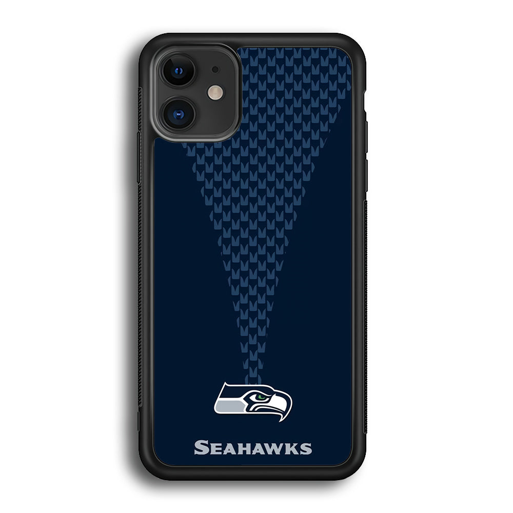 NFL Seattle Seahawks 001 iPhone 12 Case-Phone Case-Rubber Black (2D Case)-Altracase