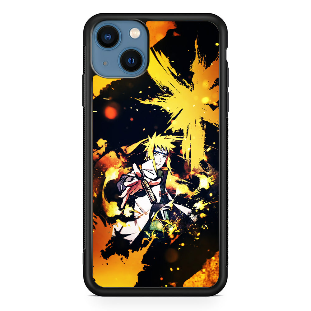 Namikaze Minato Painting iPhone 13 Mini Case-Phone Case-Rubber Black (2D Case)-Altracase