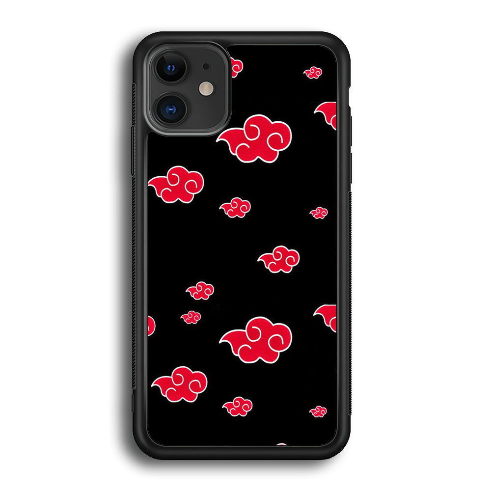Naruto - Akatsuki Symbol iPhone 12 Case-Phone Case-Rubber Black (2D Case)-Altracase